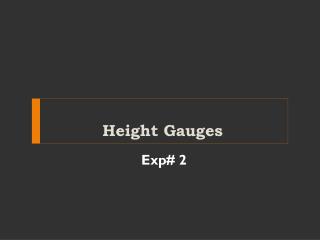 Height Gauges