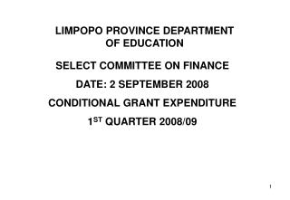 LIMPOPO PROVINCE DEPARTMENT OF EDUCATION