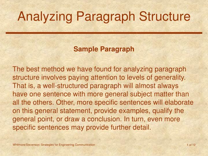 analyzing paragraph structure