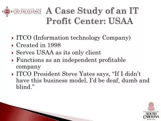 A Case Study of an IT Profit Center: USAA
