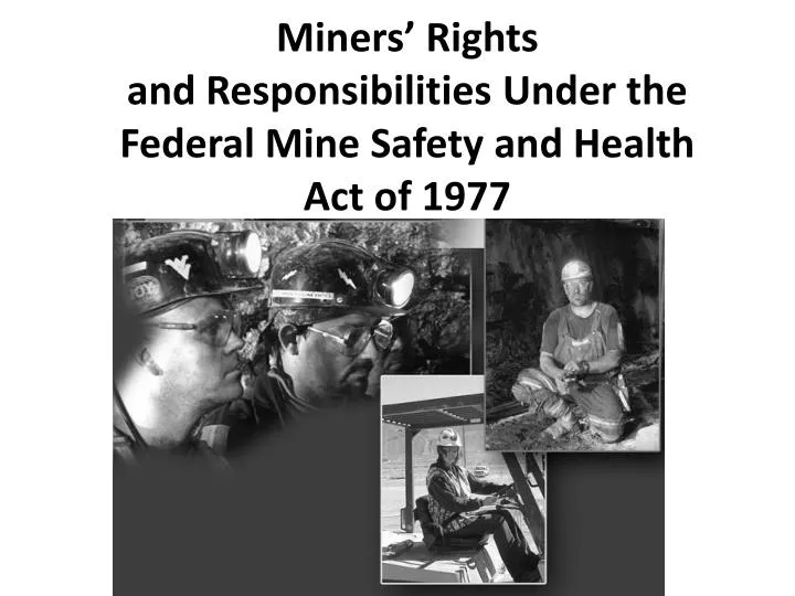miners rights and responsibilities under the federal mine safety and health act of 1977