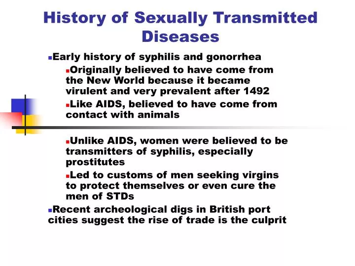 history of sexually transmitted diseases