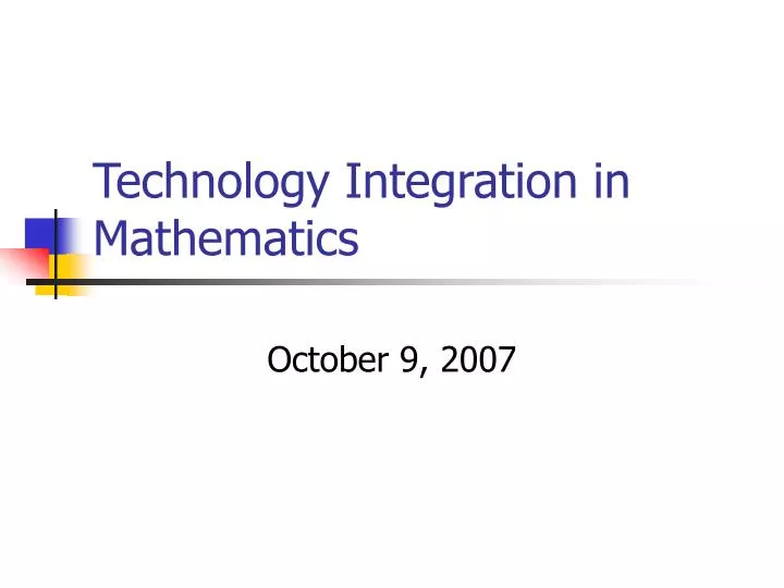 technology integration in mathematics