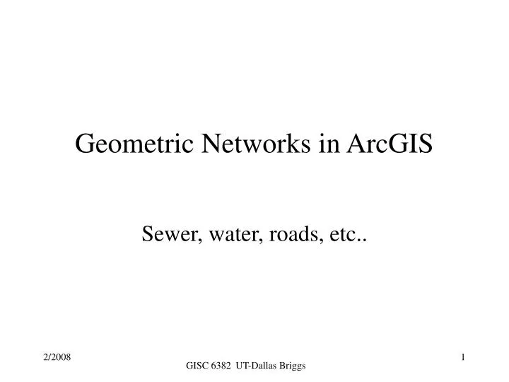 geometric networks in arcgis