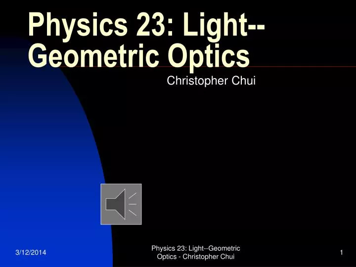 physics 23 light geometric optics