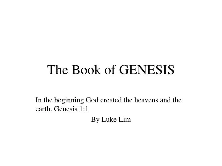 the book of genesis