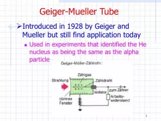 Geiger-Mueller Tube