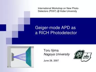 Geiger-mode APD as a RICH Photodetector