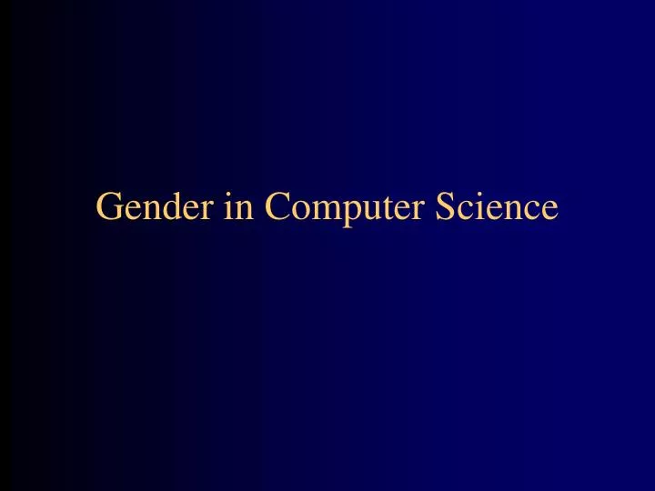 gender in computer science