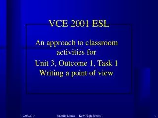 VCE 2001 ESL