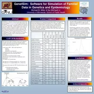 GenetSim: Software for Simulation of Familial Data in Genetics and Epidemiology Michael B. Miller &amp; Na (Michael) Li