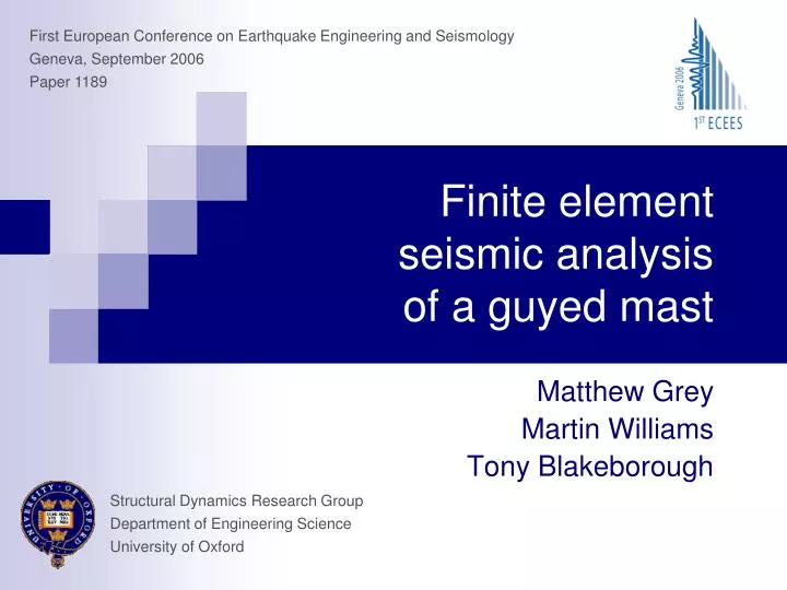 finite element seismic analysis of a guyed mast