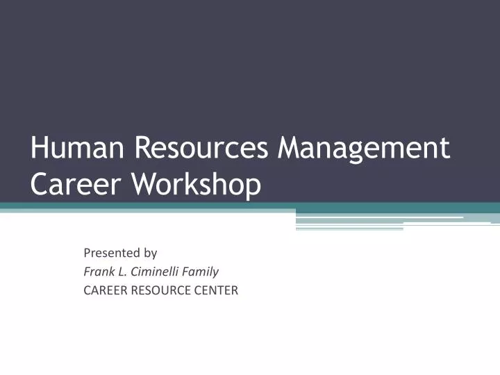 human resources management career workshop