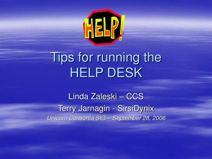 tips for running the help desk