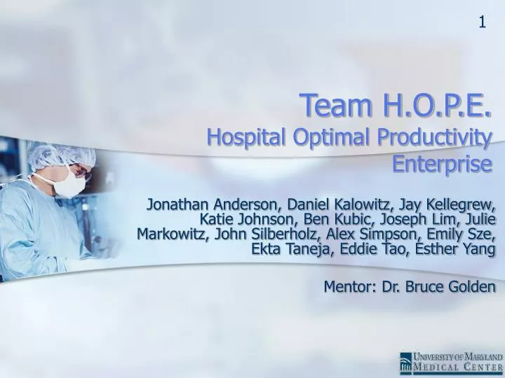 team h o p e hospital optimal productivity enterprise