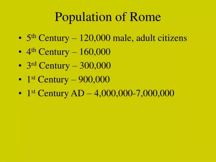 PPT Population of Rome PowerPoint Presentation, free download ID353337