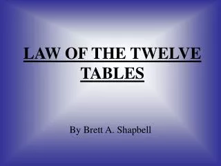 LAW OF THE TWELVE TABLES