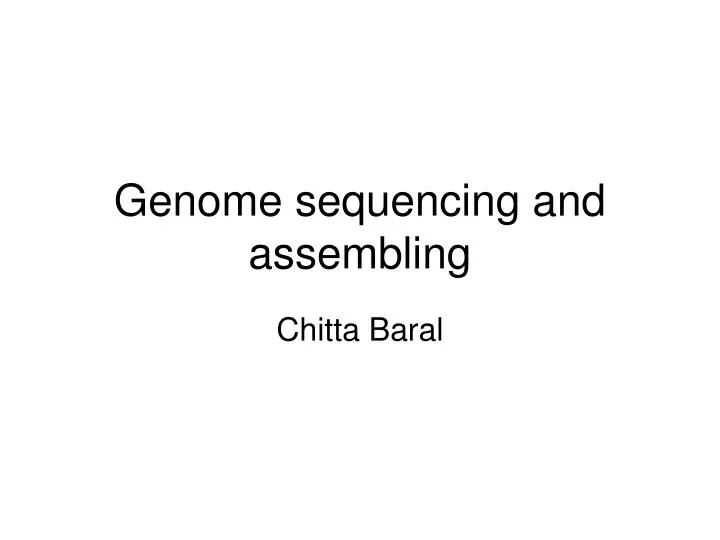 genome sequencing and assembling
