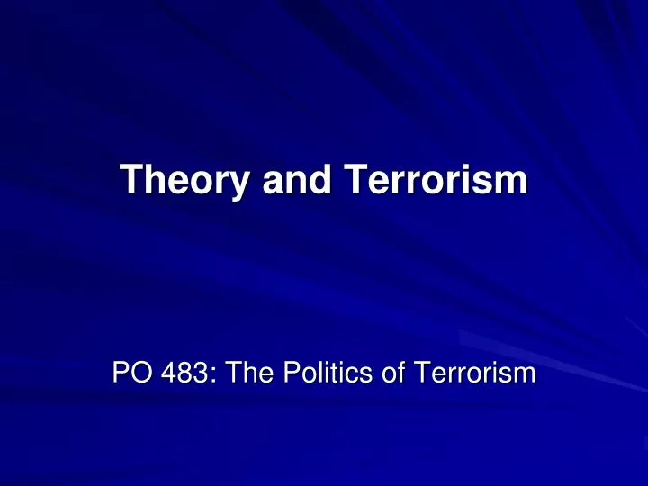 theory and terrorism