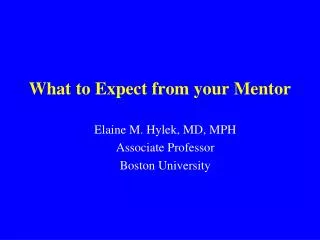 What to Expect from your Mentor