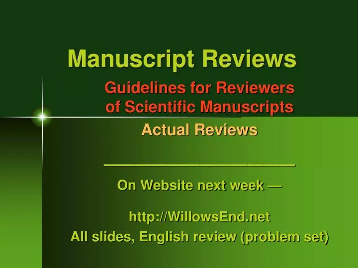 manuscript reviews