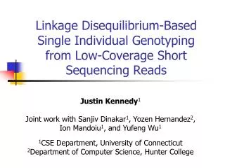 Linkage Disequilibrium-Based Single Individual Genotyping from Low-Coverage Short Sequencing Reads