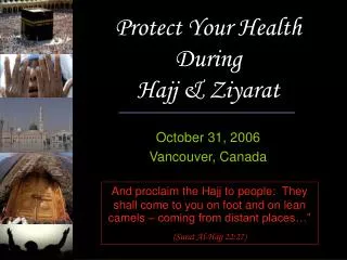 Protect Your Health During Hajj &amp; Ziyarat