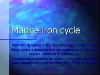 Marine iron cycle