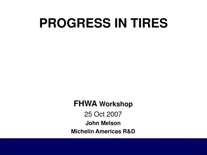 progress in tires