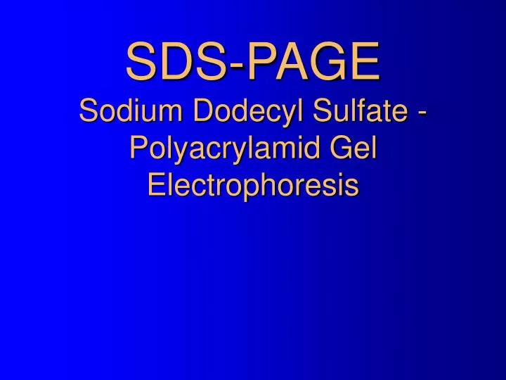 sds page sodium dodecyl sulfate polyacrylamid gel electrophoresis