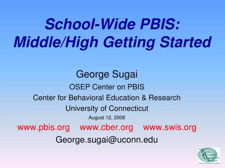 school wide pbis middle high getting started