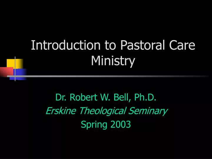 introduction to pastoral care ministry