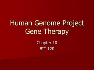 Human Genome Project Gene Therapy