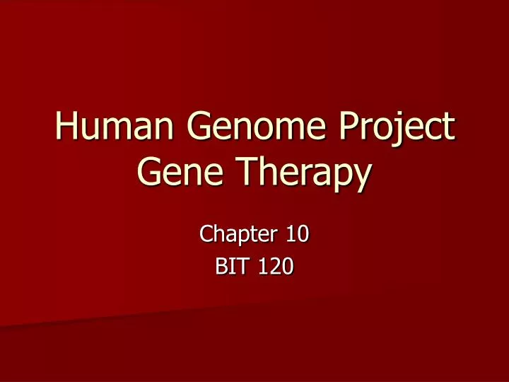 human genome project gene therapy