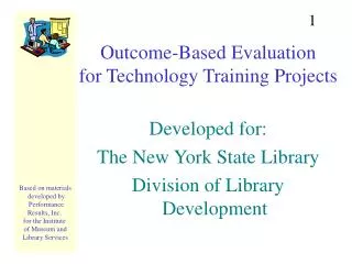 Outcome-Based Evaluation for Technology Training Projects