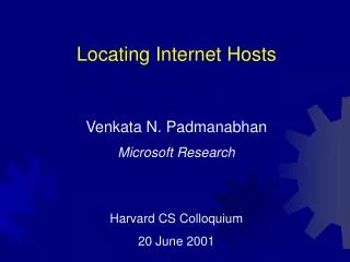 Locating Internet Hosts