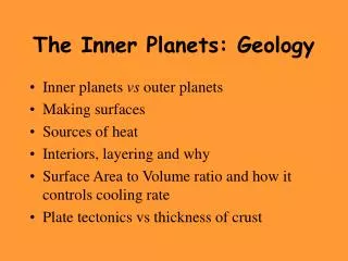 The Inner Planets: Geology