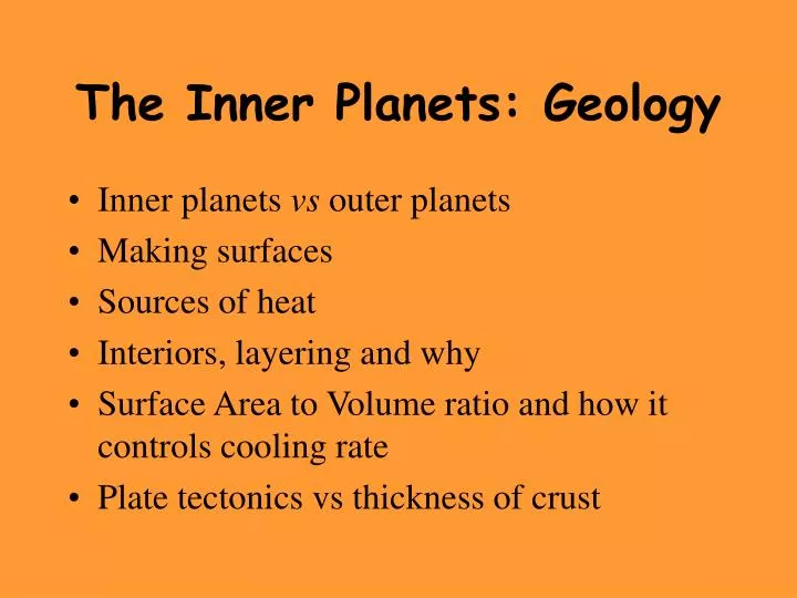 the inner planets geology
