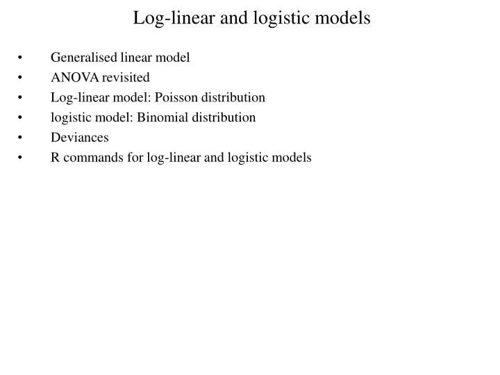 log linear and logistic models