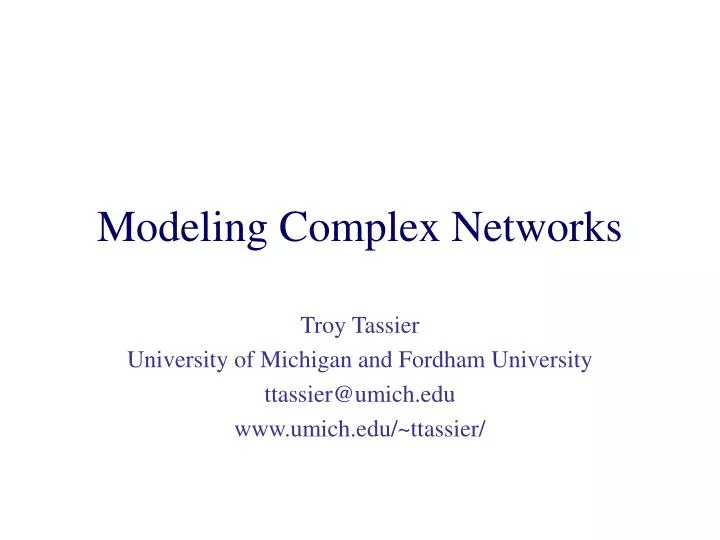 modeling complex networks