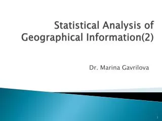 Statistical Analysis of Geographical Information(2)