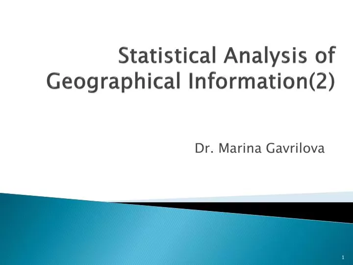 statistical analysis of geographical information 2