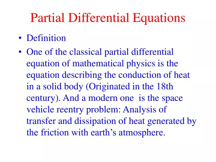 partial differential equations
