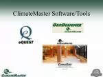 ClimateMaster Software/Tools - slide 1