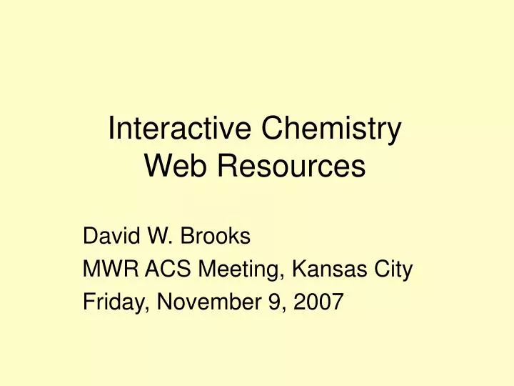 interactive chemistry web resources