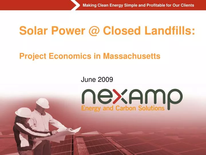 solar power @ closed landfills project economics in massachusetts