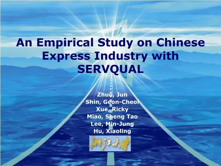 an empirical study on chinese express industry with servqual
