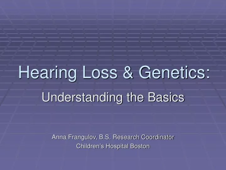 hearing loss genetics