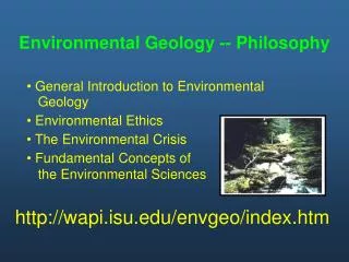 Environmental Geology -- Philosophy