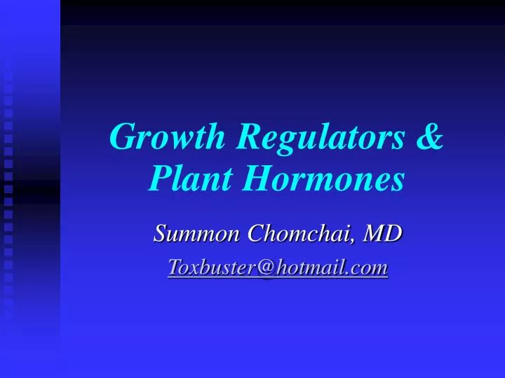 growth regulators plant hormones